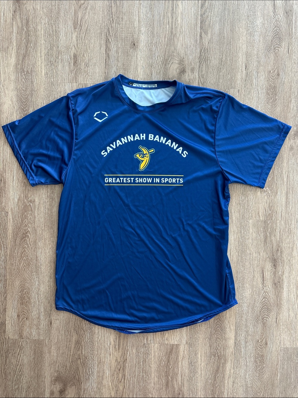Savannah Bananas Evoshield Performance Short Sleeve Shirt Blue XL Athletic